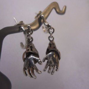 Sterling Silver 925 Crafted Handcuffs Post Dangle ER Vintage